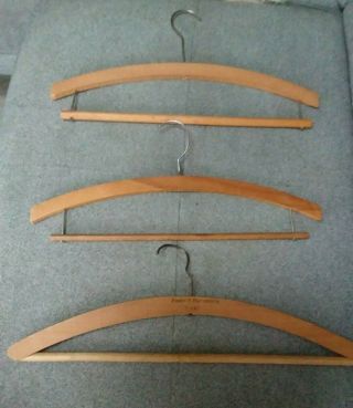 3 X Vintage Wooden Coat Hangers Anstalt Hohenegg