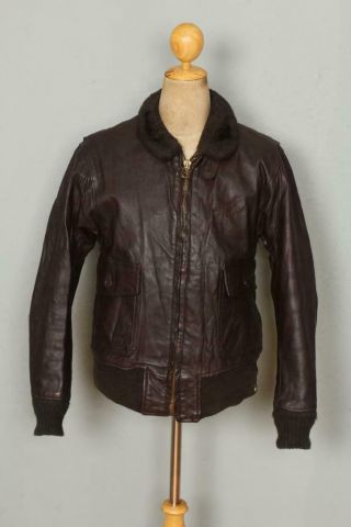 Vtg 1969 Martin Lane G - 1 Us Navy Goatskin Flight Leather Jacket Size 38/40