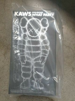 Kaws Black What Party Figure; In - Hand,  Never Opened Ships Day Of