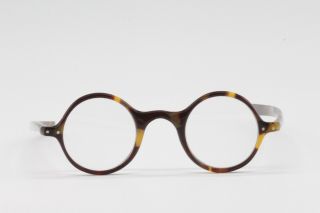 Vintage 1920s Art Deco Round Galalith Marble Tortoiseshell Eyeglasses Frames