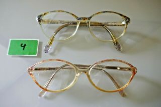 2 Alte Damen Retro Vintage Brillen Kunststoff Mit Geschliffenem Glas - Hell