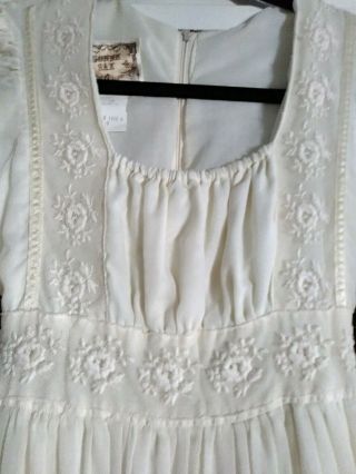 Vintage Gunne Sax Dress Maxi Prairie Embroidered Lace Size 9 5