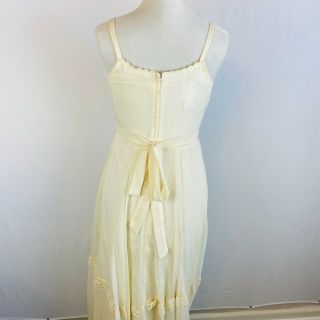 Vintage 70s Women’s Maxi Gunne Sax Prairie Dress Small Boho Wedding Ivory 11 5