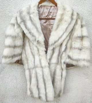 Vintage 1960s White/platinum Mink Fur Stole Cape - Women 