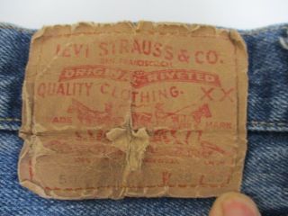 Vintage Levi ' s 501 Single Stitch Redline Selvedge Jeans Tag Size 38 X 33 (35/29) 4