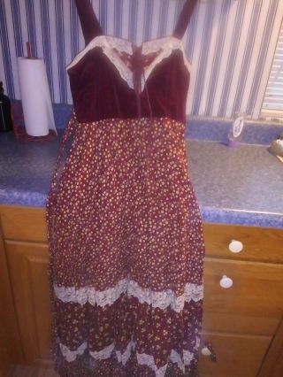 1970’s Vintage Gunne Sax Style Dress Ivory Lace Dress Prairie Boho Size 11