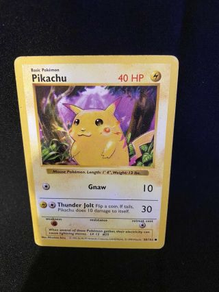Pokemon Pikachu Red Cheeks Shadowless Base Set Card 58/102 Unplayed Ex