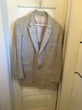Vintage 1950s Colored Fleck Grey Wool Suit Rockabilly Sz M