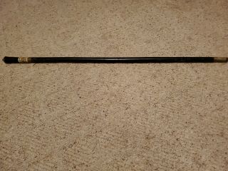 Antique Cane With Steel Shaft And Ebony Overlay