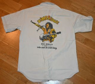 1980 ' s BOB MARLEY vtg rare Zimbabwe Soul Rebel shirt (M/L) 70s Concert Wailers 2