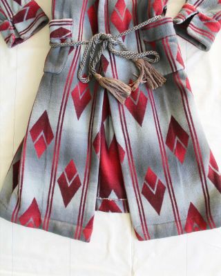 Vintage Cotton 1930’s 40’s Beacon Blanket Robe House Coat Ombre VTG W/ Belt 2