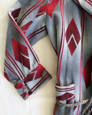 Vintage Cotton 1930’s 40’s Beacon Blanket Robe House Coat Ombre VTG W/ Belt 3