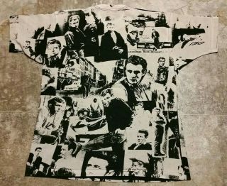 Rare 90 ' s Vintage James Dean Movie Star All Over Print T - Shirt Size XL 23 