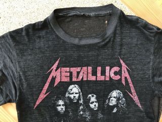 Vintage Thrashed Metallica And Justice For All Band T - Shirt Paper Thin Sz Small