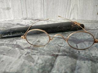 Antique Solid 14k Gold Eyeglasses W/ Case
