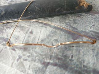 Antique solid 14k gold eyeglasses w/ case 4