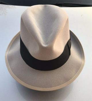 Vintage 1930s Dobbs Gray Fedora Hat Size 7 1/4 2