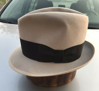 Vintage 1930s Dobbs Gray Fedora Hat Size 7 1/4 3