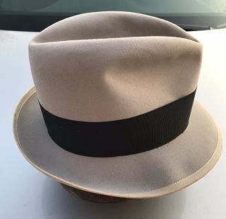 Vintage 1930s Dobbs Gray Fedora Hat Size 7 1/4 4