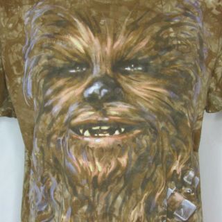 Vintage 90s Liquid Blue Star Wars Chewbacca All Over Print T Shirt Size Large