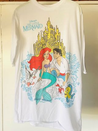 Vintage Disney Little Mermaid Shirt 80s 90s Authentic Paper Thin Single Stitch