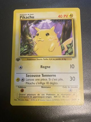 Pokémon Base Set Pikachu 1st Edition (french)