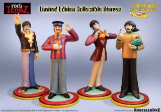 Beatles Yellow Submarine Statues Set Of 4 - John Paul George & Ringo By Iconz