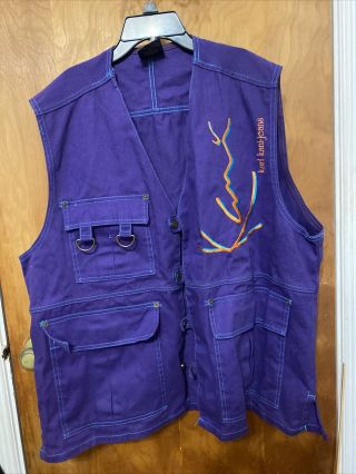 Vintage 90s Karl Kani - Jeans Vest Urban Style Purple Size Large Tupac Worn