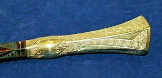 Rare Fine Quality Design Antique Walking Cane Stick Ornate Gold Filled Handle
