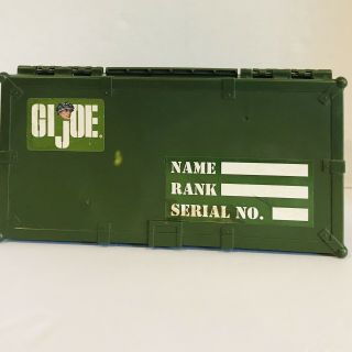VINTAGE GI JOE ARMY MILITARY GREEN FOOT LOCKER TRUNK BOX WITH TOP TRAY & SOLDIER 2