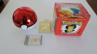 1999 Burger King Nintendo Pokemon Charizard 23k Gold Plated Card,  Ball
