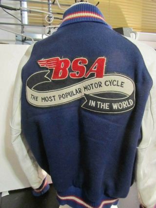 Vintage 70’s Bsa Motorcycles Delong Jacket With Vintage Pins.  Size 42