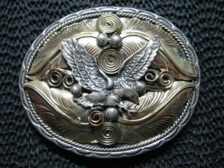 Navajo Gold Plated Sterling Silver Eagle Belt Buckle Vintage Allen Chee 58g