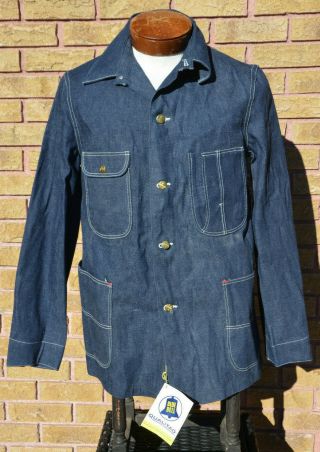 Vintage 1950s 1960s Blue Bell Deadstock Denim Chore Jacket Work Coat 40 Nwt Nos