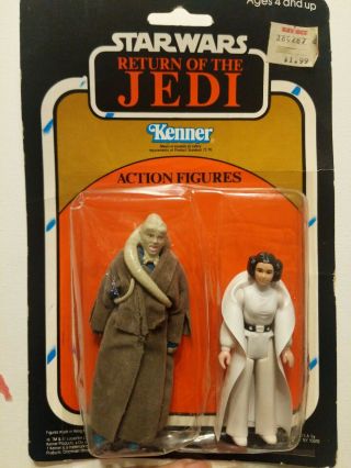 Vintage Star Wars Rotj Action Figure 2 - Pack - Bib Fortuna & Princess Leia Rare