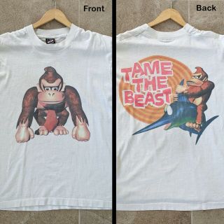 Vintage Donkey Kong Country Shirt Nintendo Promo Single Stitch Tame The Beast