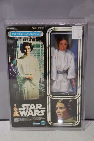 Vintage Kenner Star Wars Princess Leia Organa Doll Mib Mis 12 " Display Case Moc