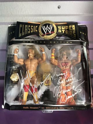 Wwe Jakks Classic Superstars Hulk Hogan Ultimate Warrior Signed Autograph W/coa