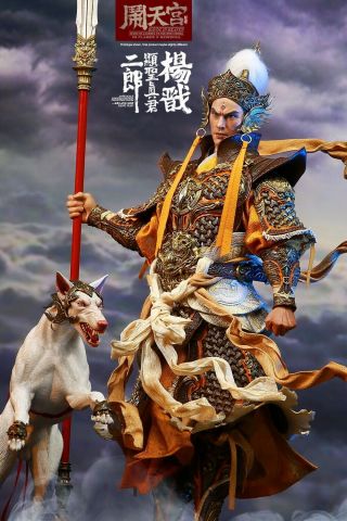 IN FLAMES 1/6 Havoc in Heaven Erlang God Yang Jian & The Deified Dog Figure Doll 4