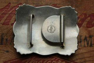 Vintage Wage Sterling Silver Overlay Western Cowgirl Belt Buckle 3
