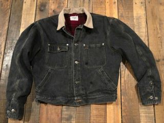 Polo Ralph Lauren Vintage Trucker Black Denim Jean Jacket Blanket Lined Rrl