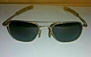 Vietnam Era American Optical Vintage Aviator Pilot Sunglasses 1 - 10 12kgf 5 1/2