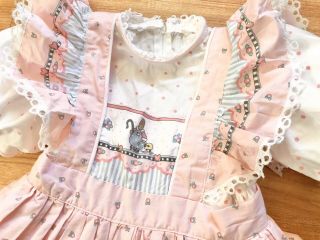 VTG Daisy Kingdom Girl’s Easter Dress Frilly Pink Ruffles Bunny Flowers Size 8? 2