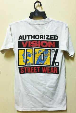 Vintage 80s 1987 Vision Street Wear 100 Authorized Skateboard T - Shirt Thrasher