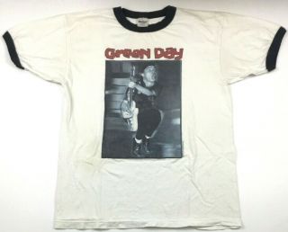 Vtg 90s Green Day Tour 1991 T - Shirt 2 - Sided Ringer Concert Punk Rock Band Tee L