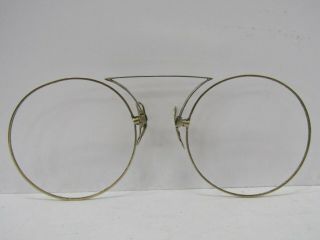 Antique 14k White Gold Pince - Nez Nose Pinch Victorian Eyeglasses