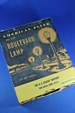 O/s American Flyer (gilbert) 749 Boulevard Lamps (3) - Boxed -