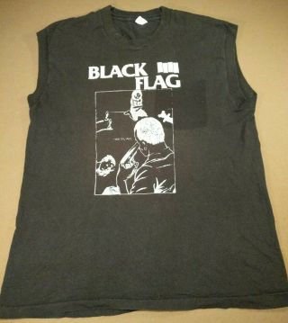 Vtg 1984 Black Flag Sleeveless Family Man T Shirt Size Xl