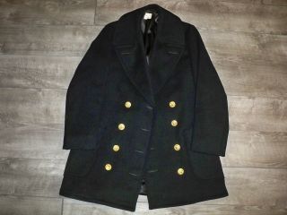 Vintage Wwii Ww2 Us Navy Usn Naval Clothing Pea Coat Lieutenant Men’s Size 38