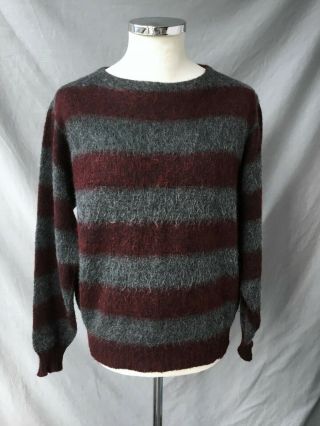 Vtg Jantzen Sweater Vtg Mohair Jumper Grunge Vtg Striped Sweater Sz M